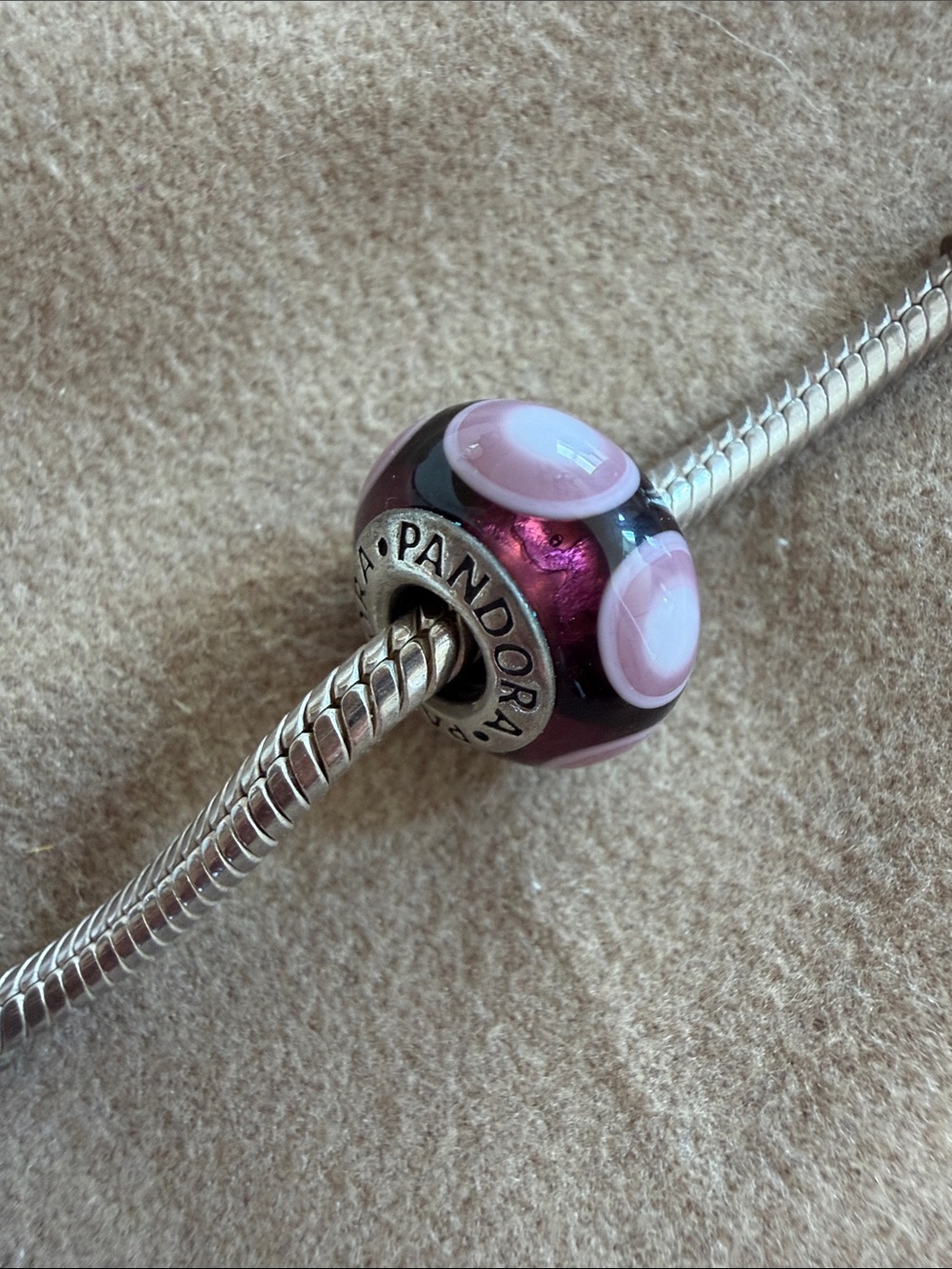 Pandora Retired Purple Glass Bead